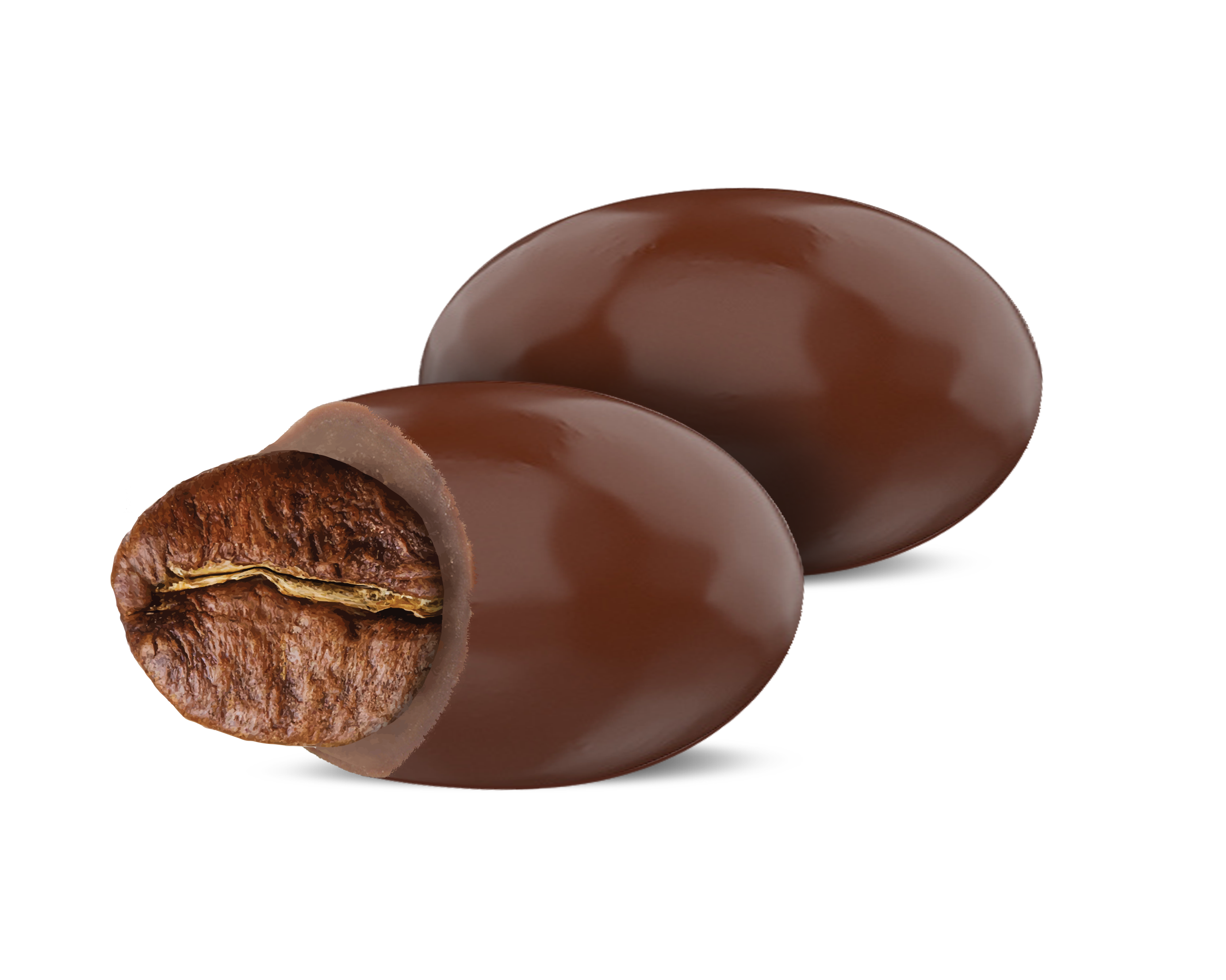 Dark chocolate coated coffee bean