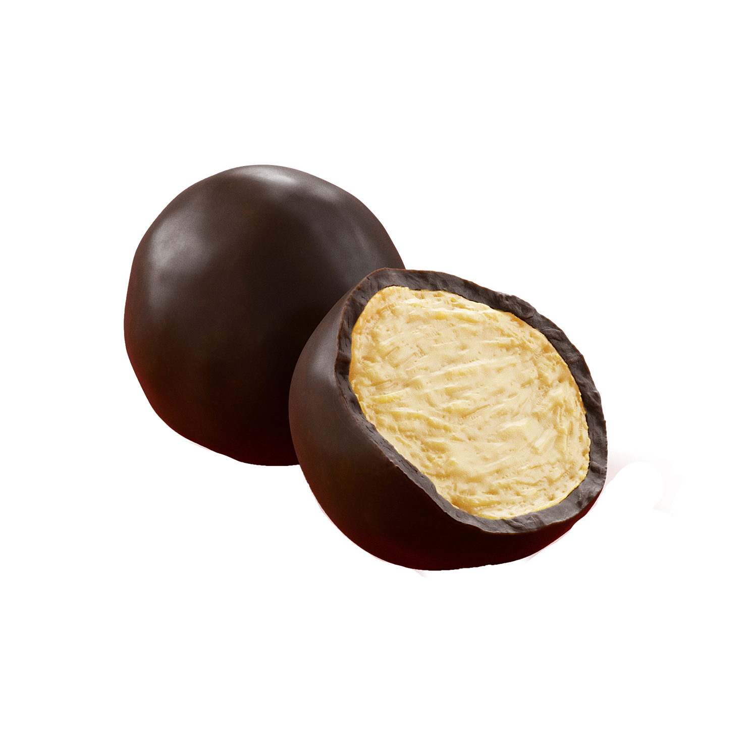 Dark chocolate coated marzipan